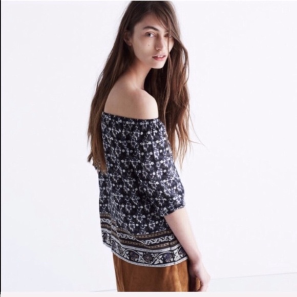 Madewell | Gardenhouse silk off-shoulder blouse - Picture 2 of 5